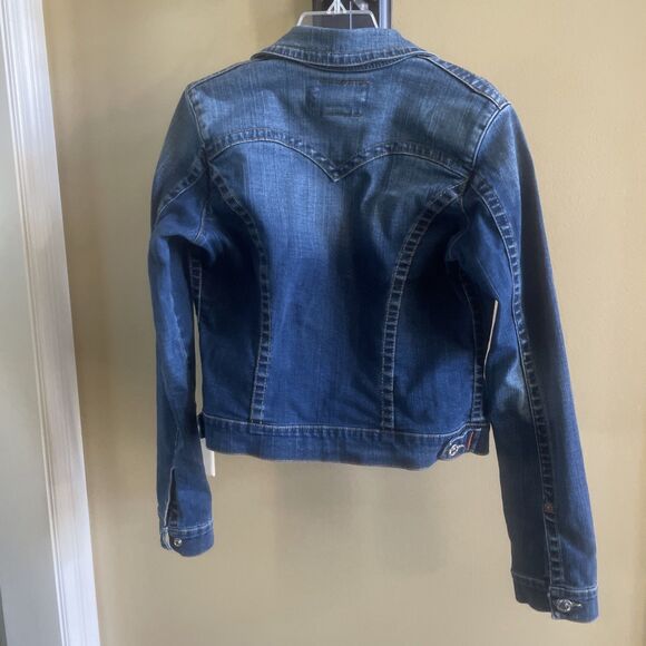 Kids True Religion Emily Blue Jean Jacket Size Large With Snap Button Closure - Picture 4 of 11